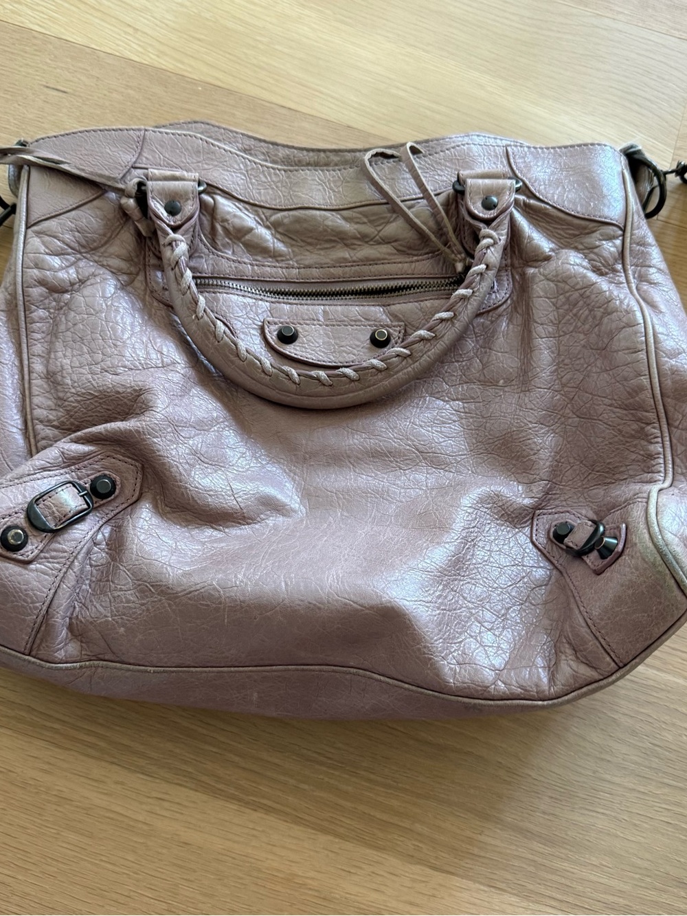 Balenciaga Dark Noix Leather Satchel with Top Handles - Picture 2 of 13